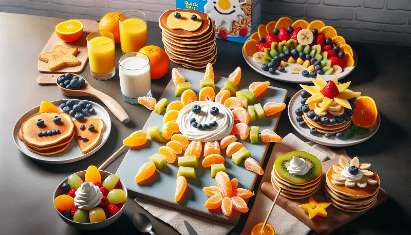 What are some creative quick breakfast recipes for kids?